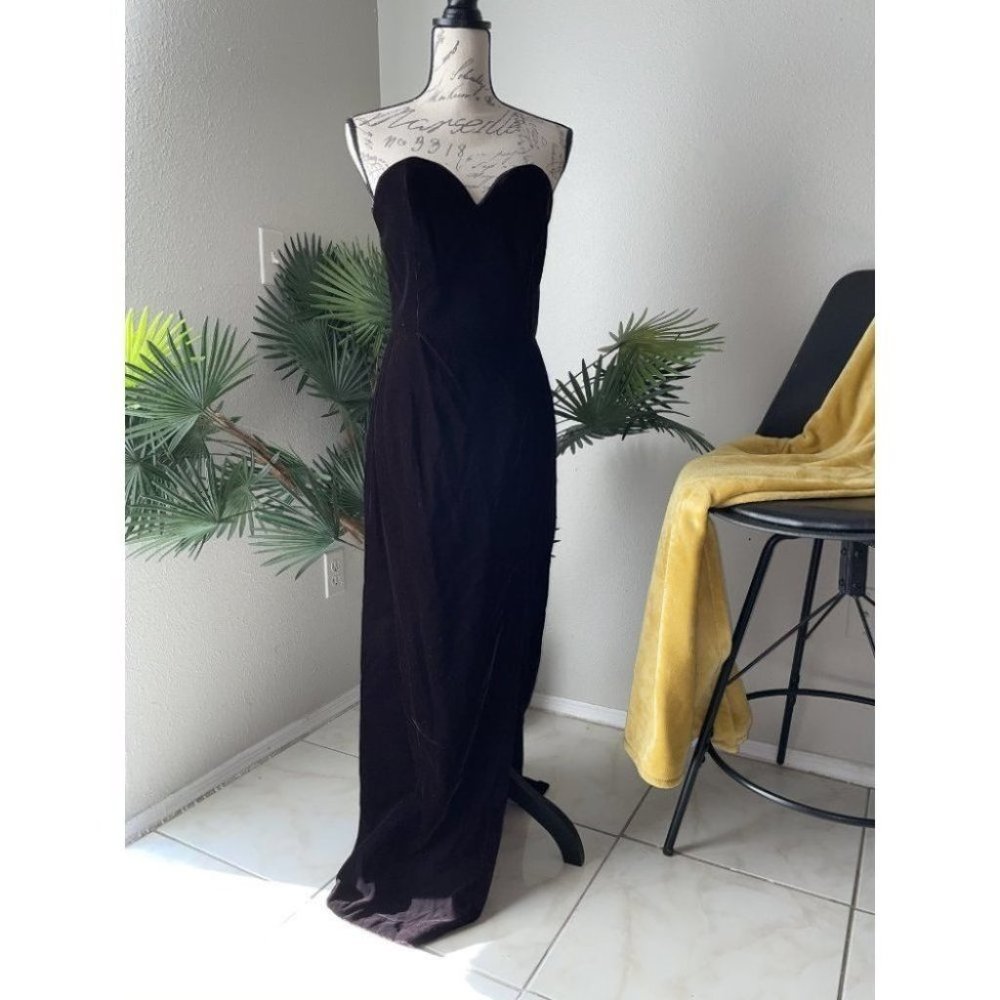 Scarlet Night Black Strapless Floor Length Dress